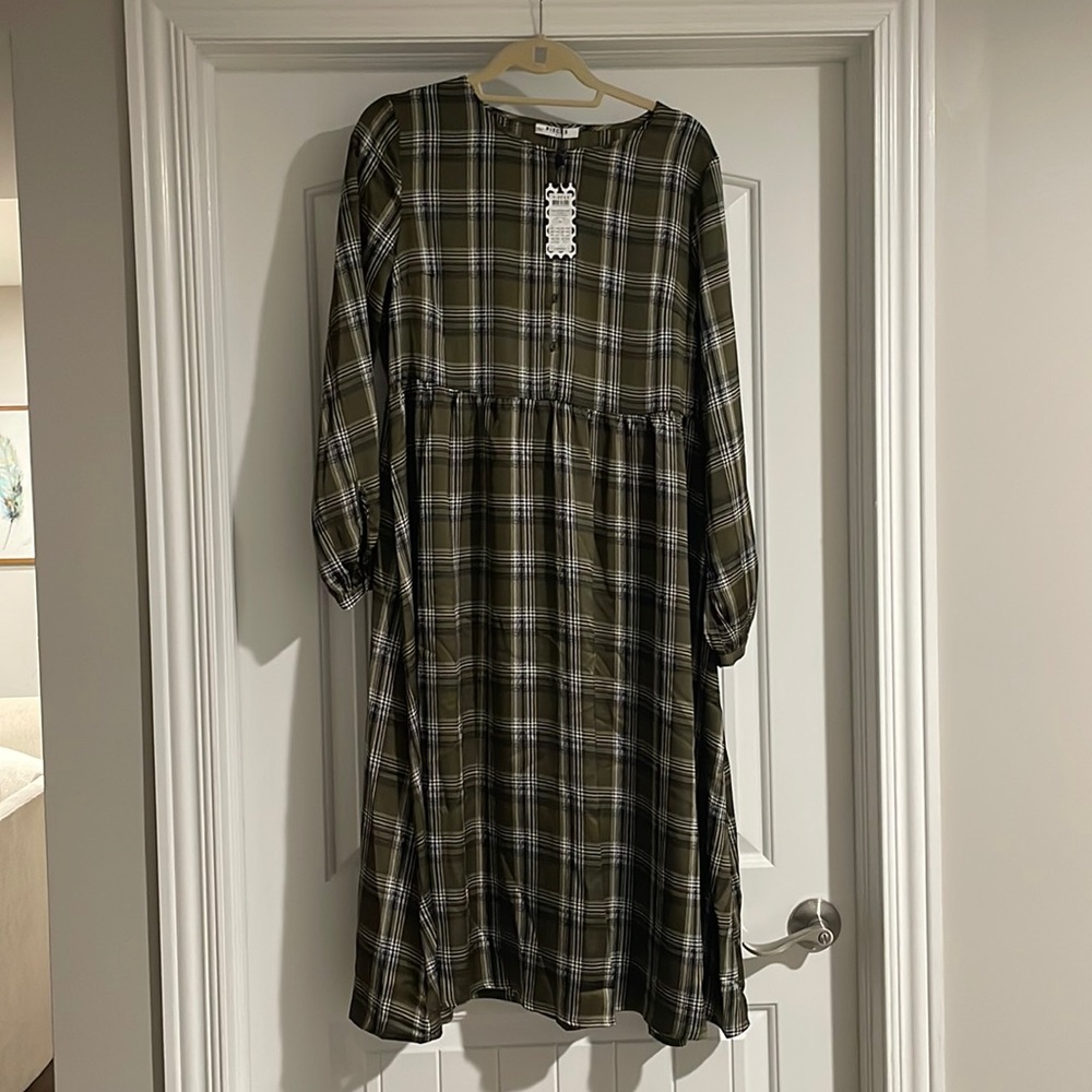 ASOS fall plaid midi dress